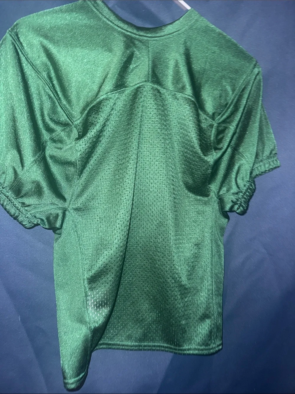 Nike Green Mesh V-Neck Athletic Jersey with White Swoosh